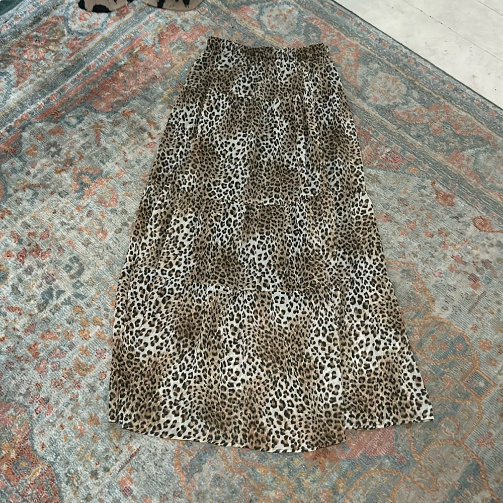 Cheetah print maxi skirt